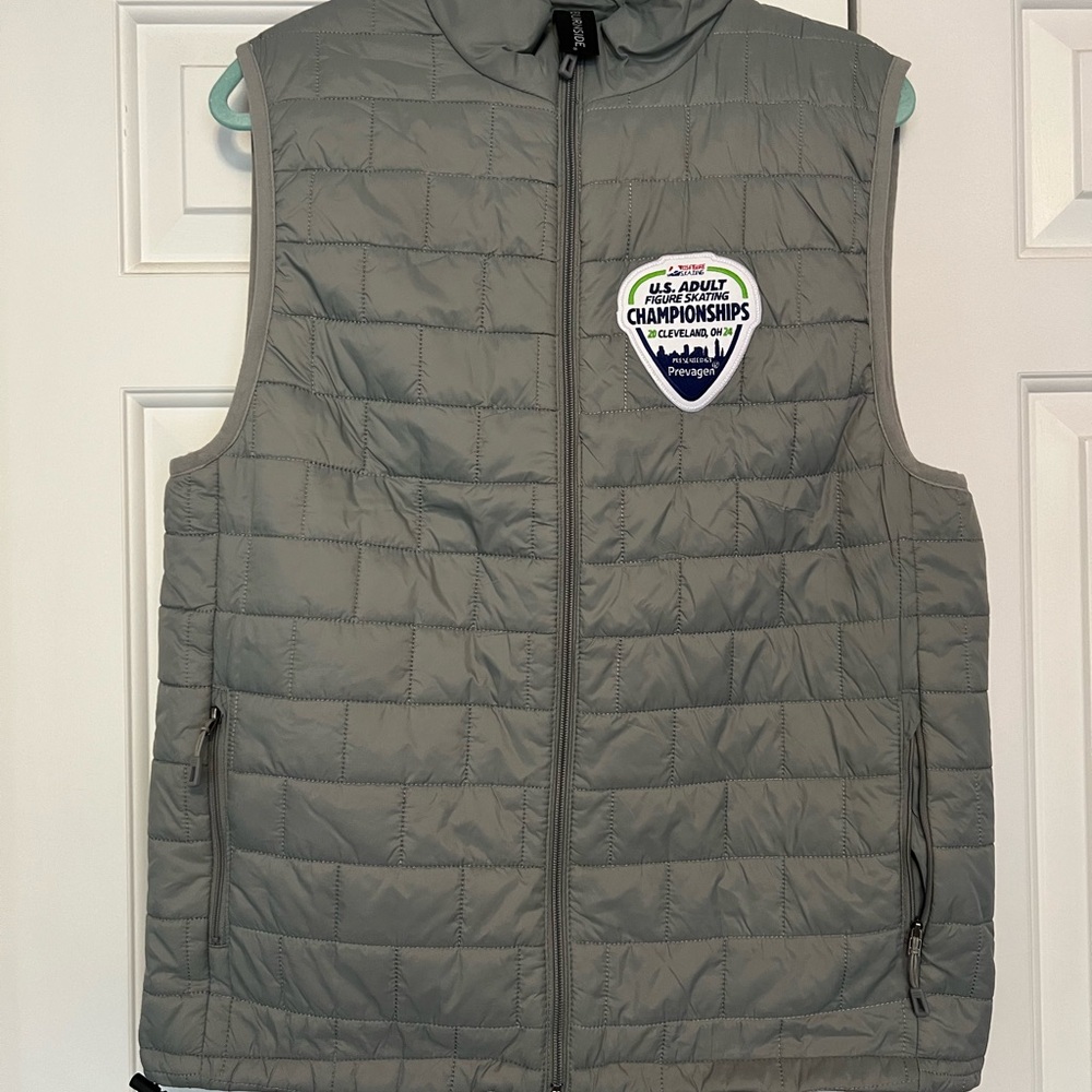 Men's Gray Quilted Vest - US Adult Figure Skating Championships 2024